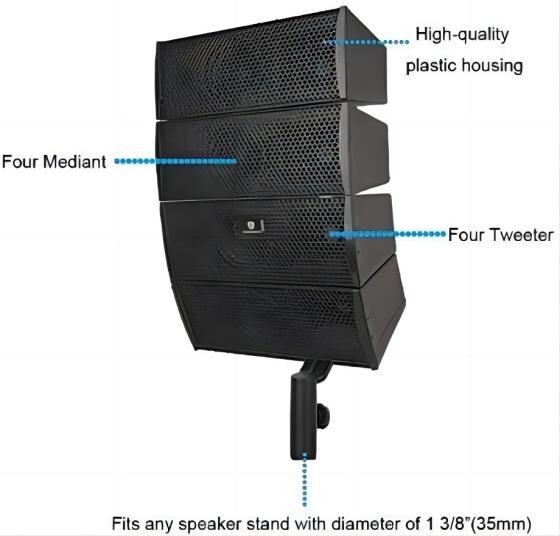 PRORECK Club AEF Powered DJ Speaker System Line Array 12-Inch 4000 Watt PA Set