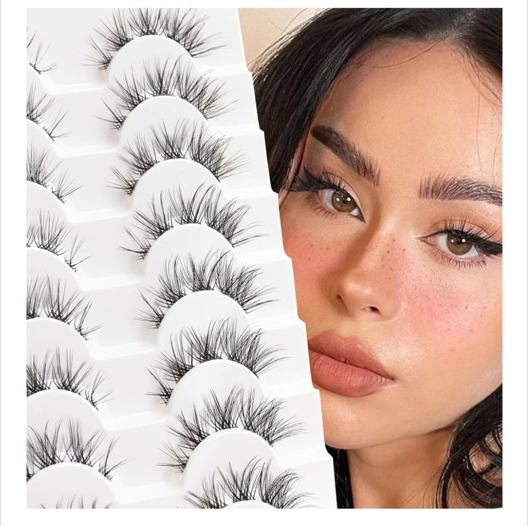 8 Pairs False Eyelashes Natural Wispy Fox Eye Lashes- New
