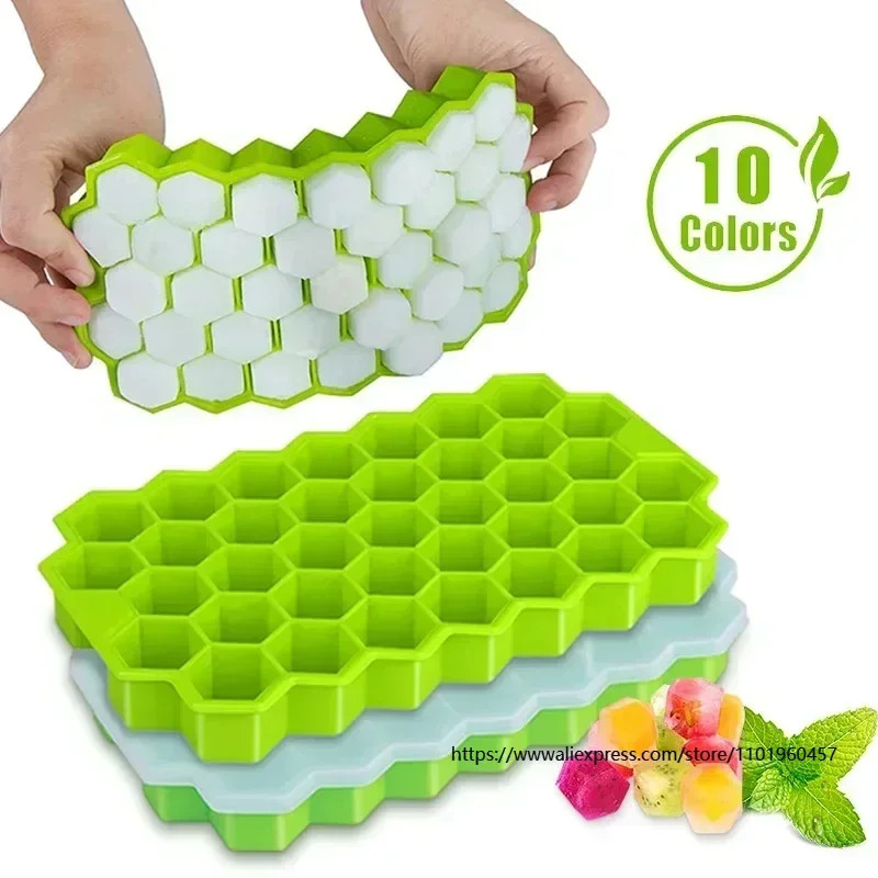 Food Grade Silicone Honeycomb Ice Maker 37 Grid Easy Release Ice Tray