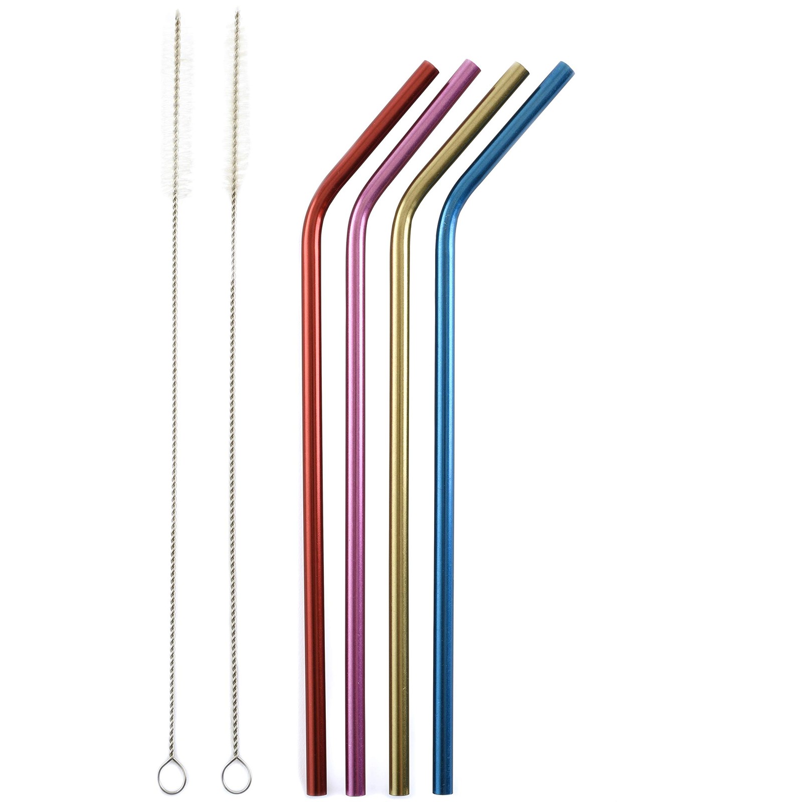 Norpro Stainless Steel Metallic Drinking Medium, 4 assorted metallic colors