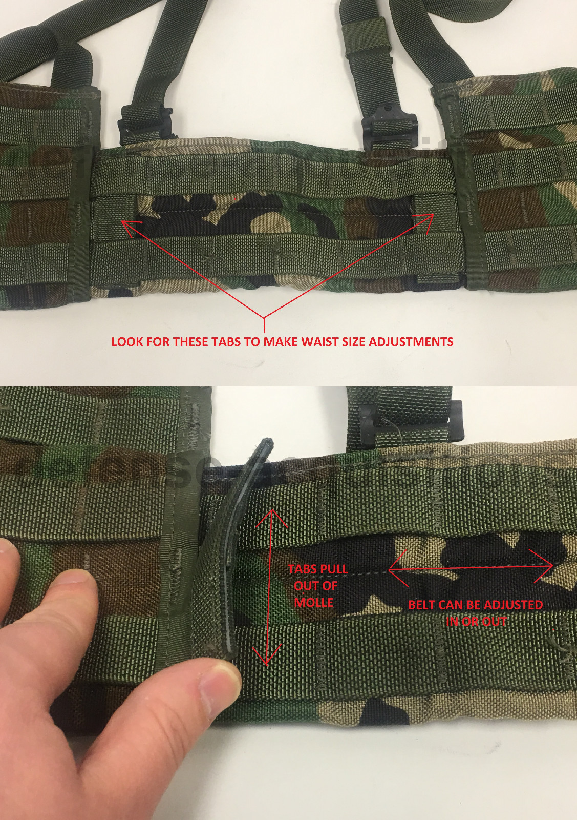 NEW US MILITARY WOODLAND CAMO FIGHTING LOAD CARRIER FLC TACTICAL VEST MOLLE II