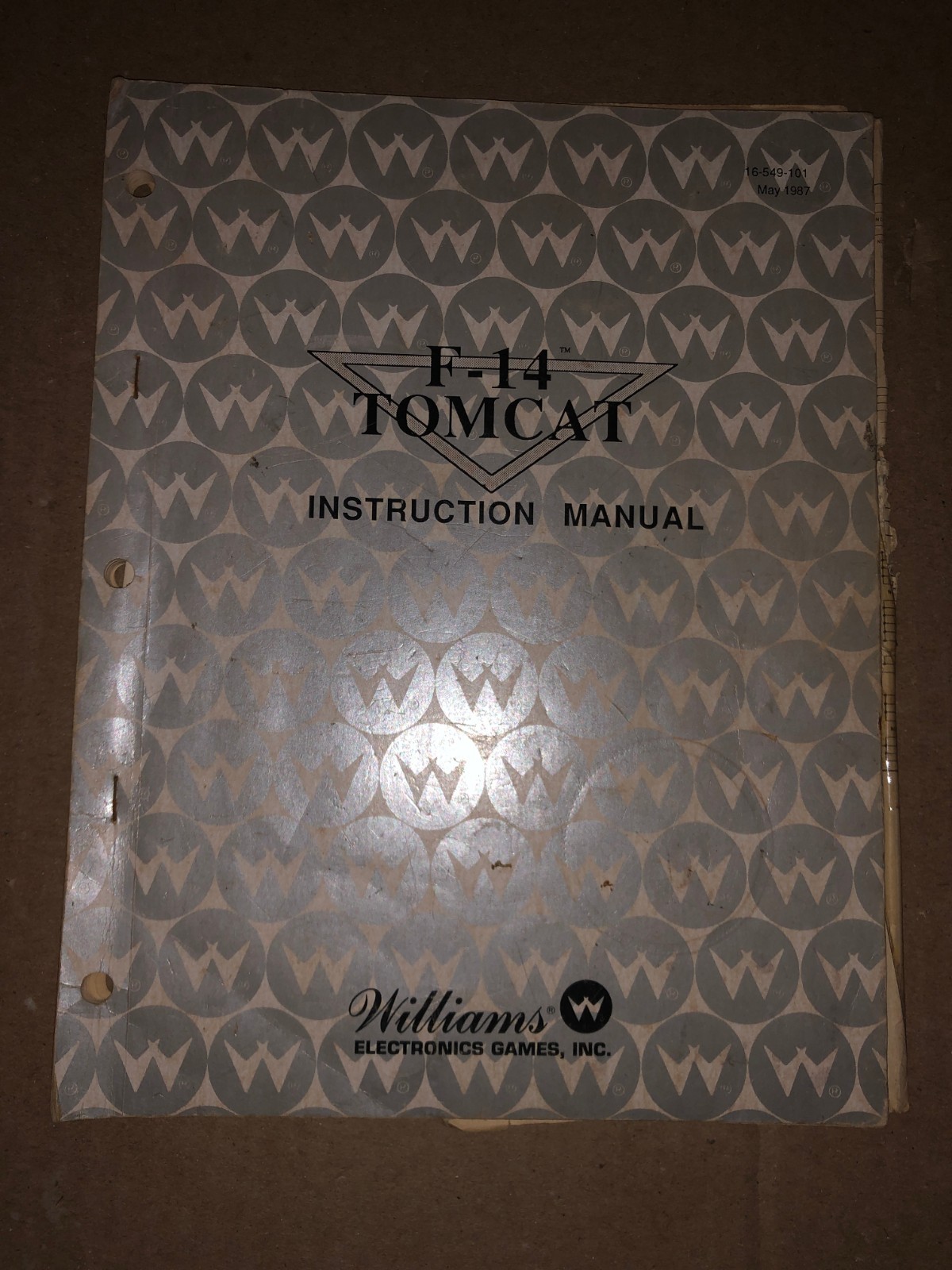 WILLIAMS PINBALL MANUAL F-14  TOMCAT ORIGINAL ARCADE PINBALL INSTRUCTION MAN. #2