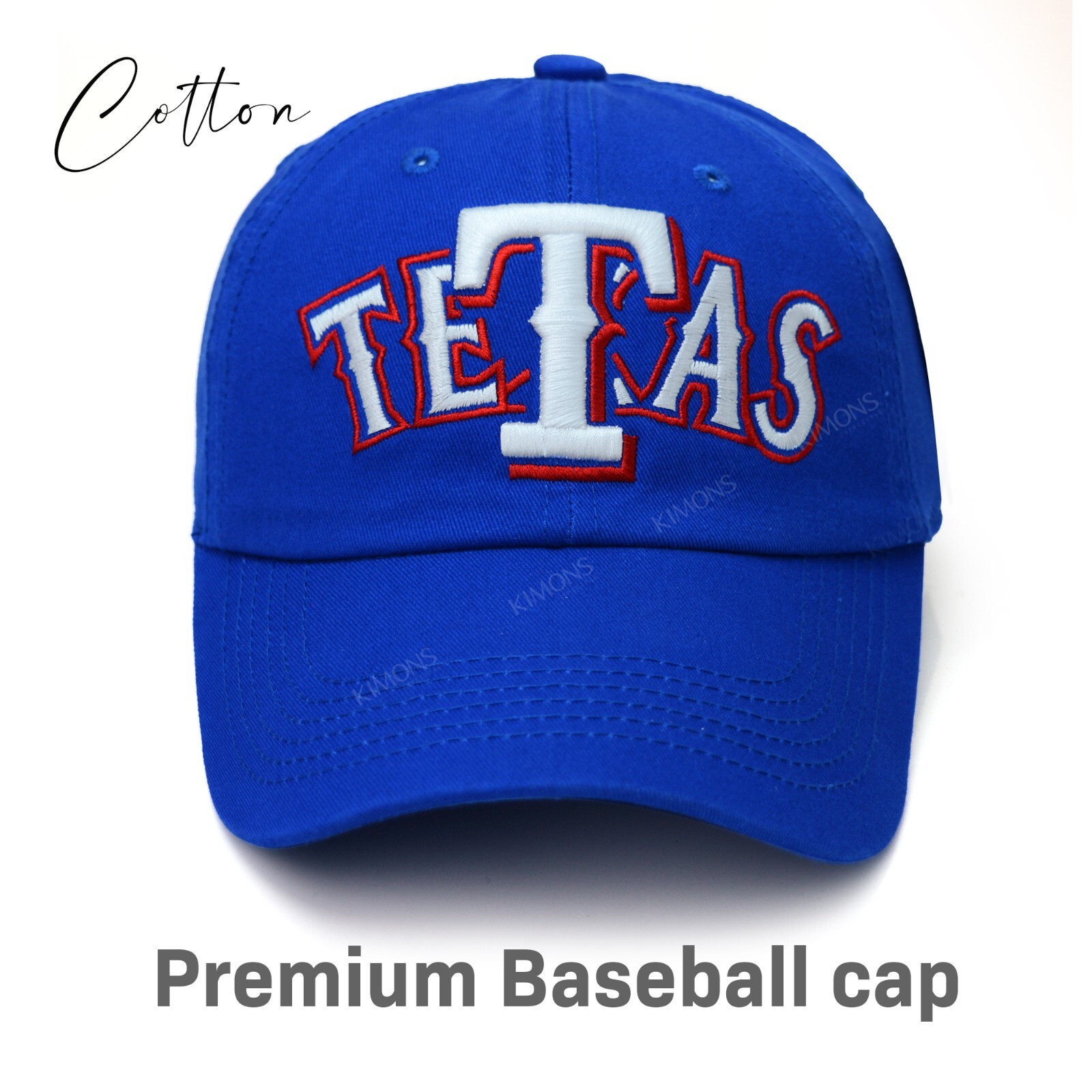 100% Cotton  "TETAS" Texas Rangers Hat Overlap Snapback Blue Trucker Cap Unisex