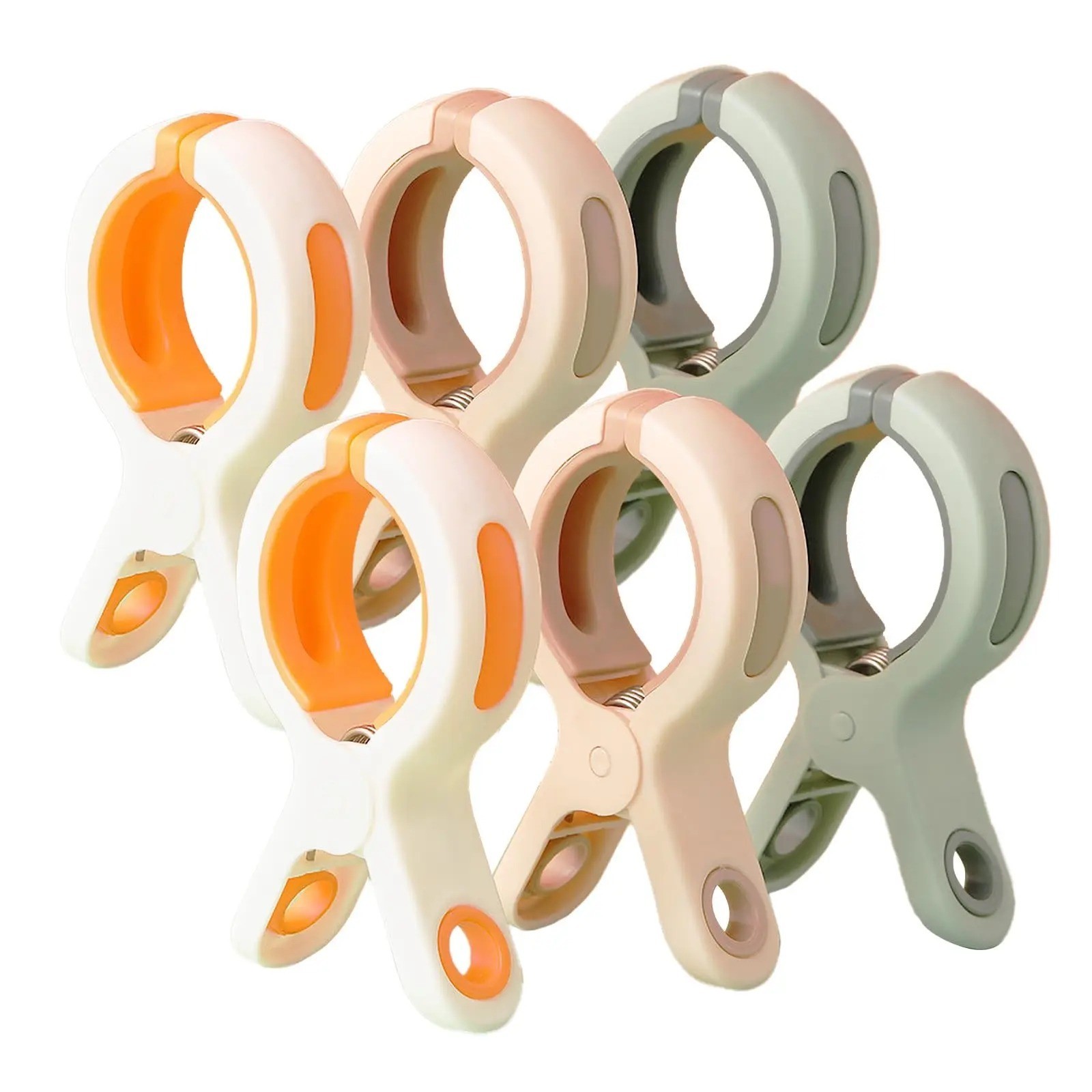 6 Pack Beach Towel Clips Reusable Large Windproof Clothes Pegs Plastic Strong