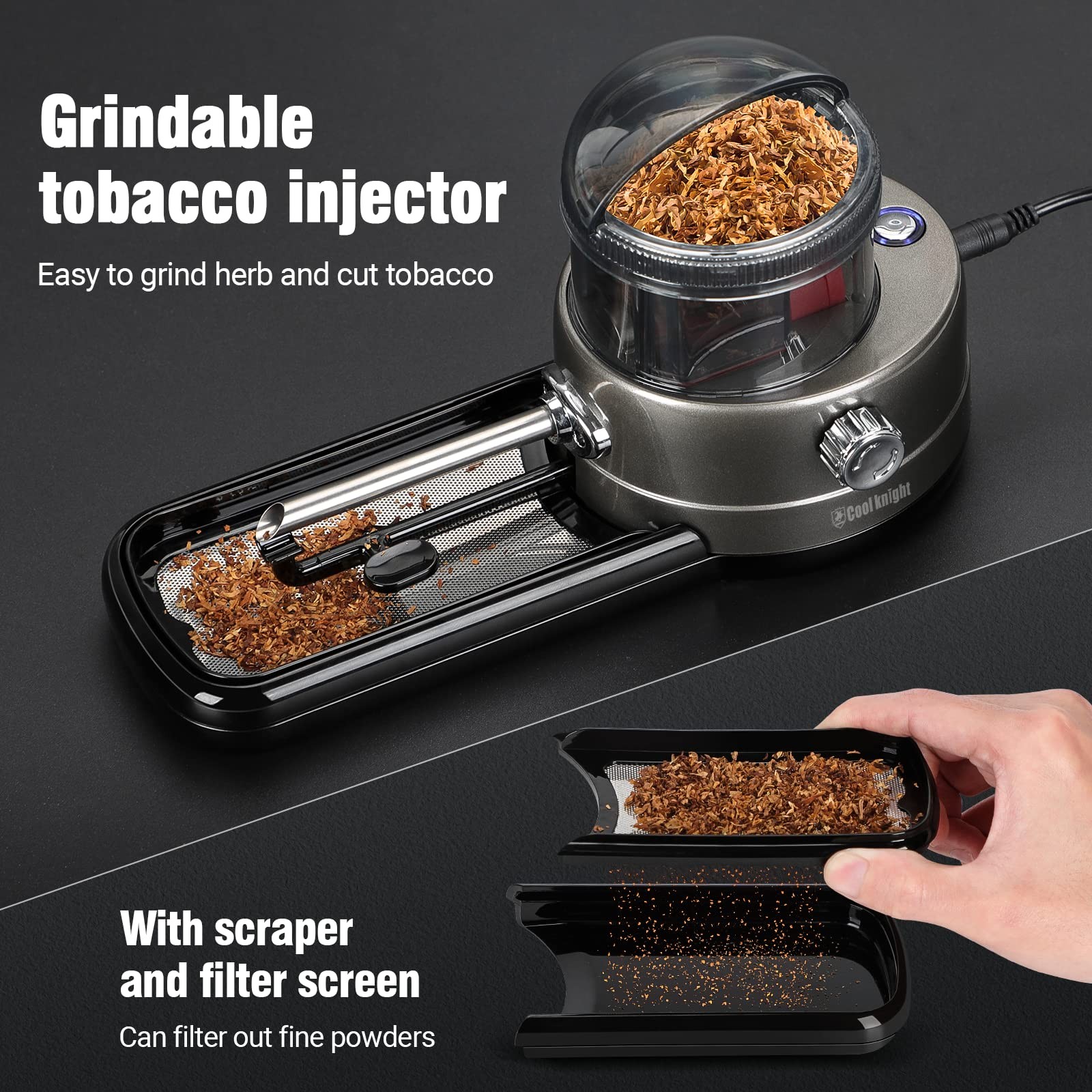 Electric Cigarette Rolling Machine Portable Injector Machine Can Grind
