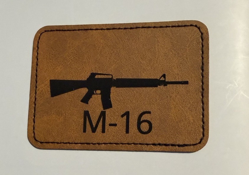 Colt M-16 Hat Patch Self Adhesive Iron on Leather Trucker Hat 3.5”x2.5” Custom