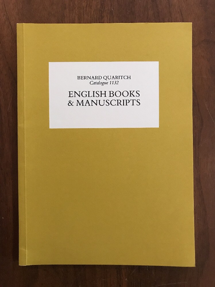 Bernard Quaritch Catalogue 1132 ENGLISH BOOKS & MANUSCRIPTS