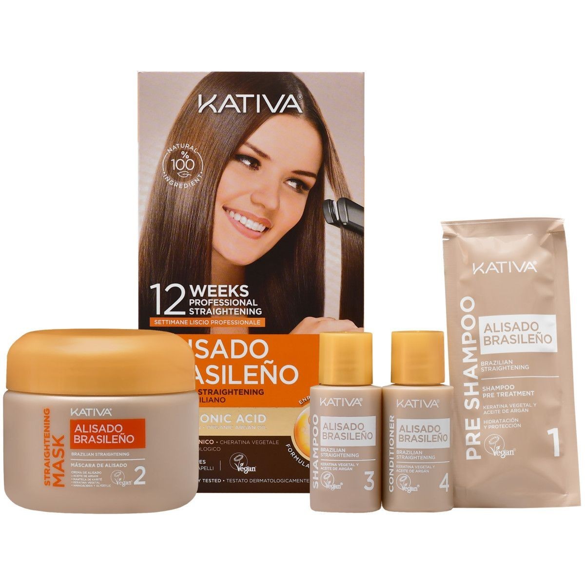 Kativa Keratin and Argan Oil Brazilian Straightening KIT Alisado Brasileño