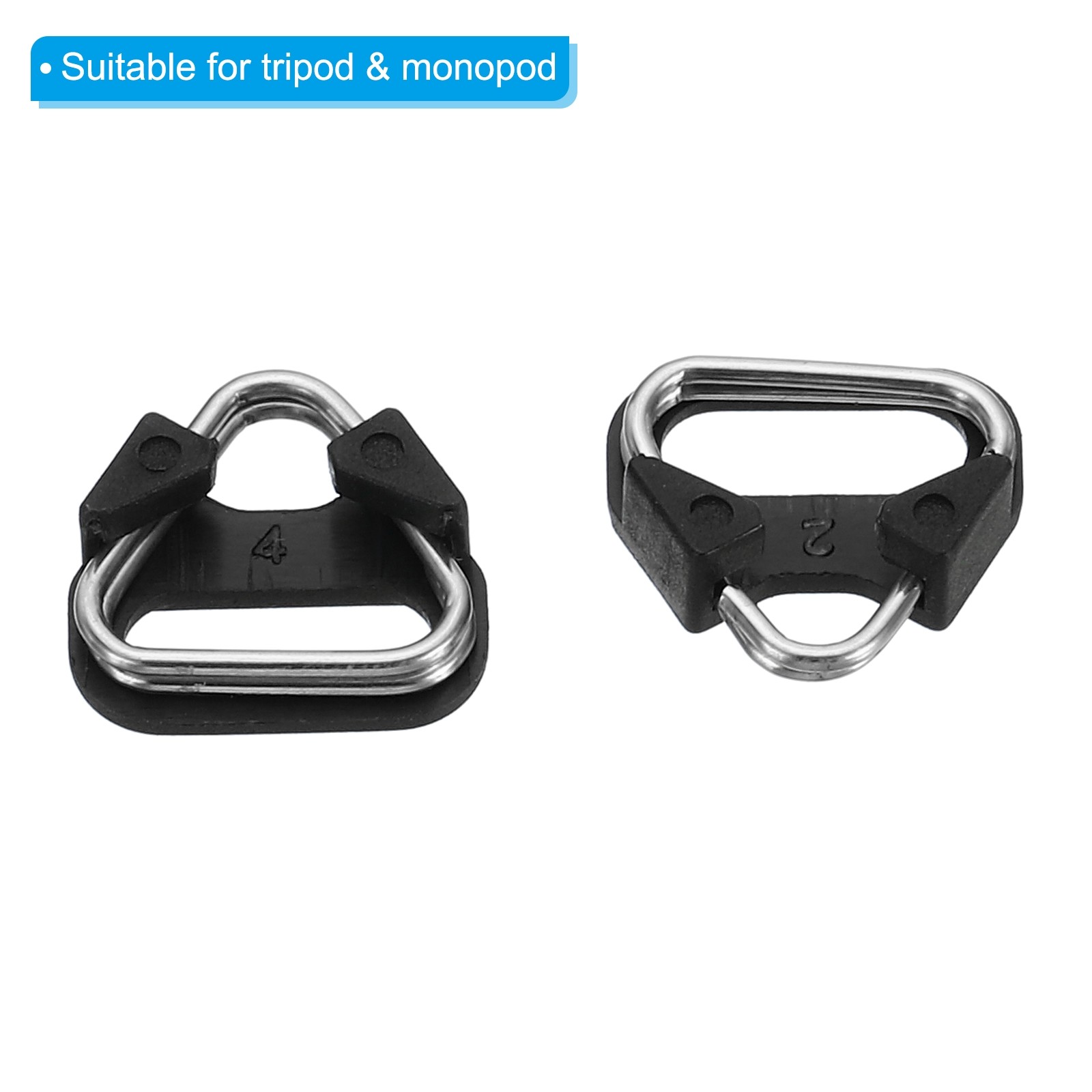 20Pcs Camera Strap Lug Ring Metal Triangle Split Hook Adapter Cap Silver Black