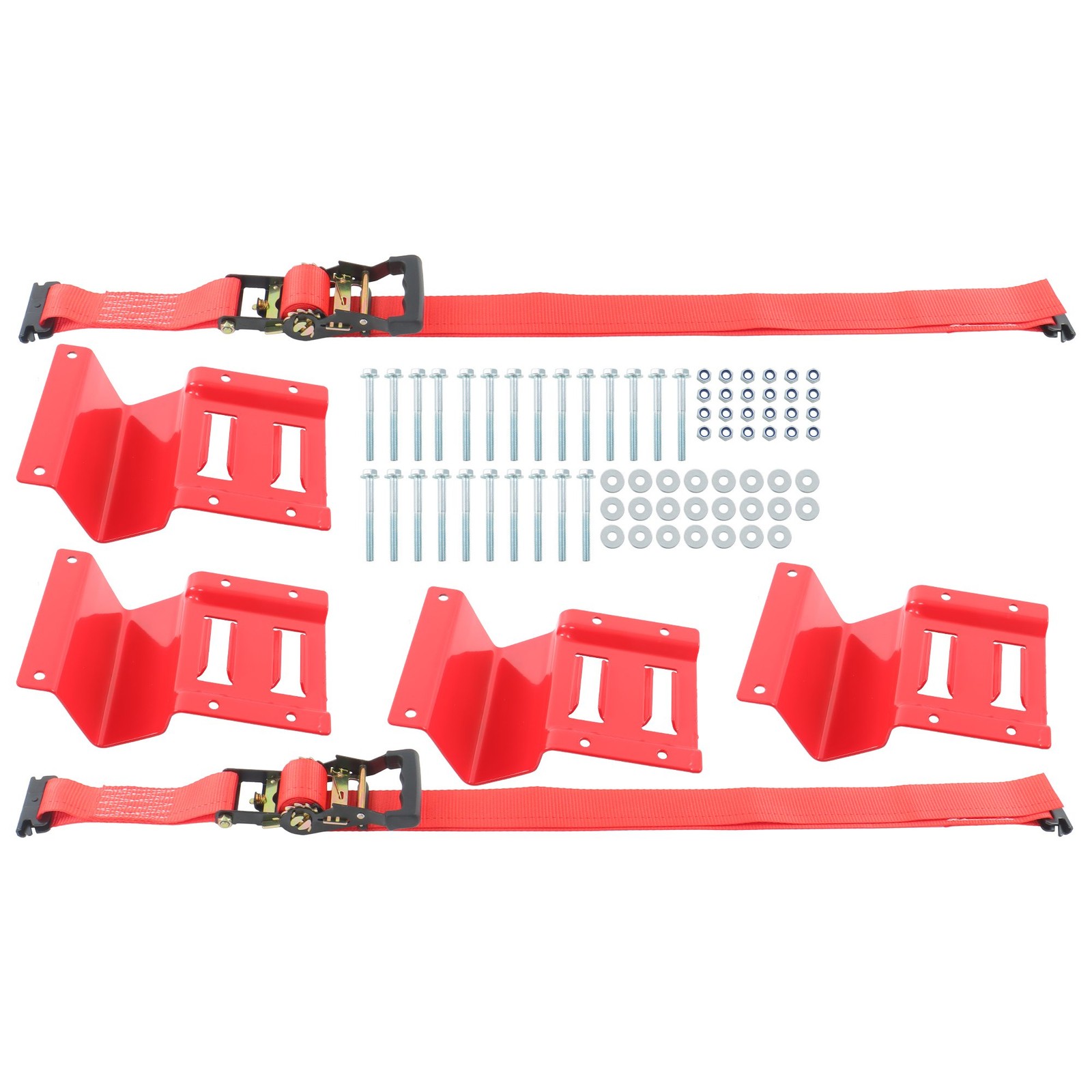 rail wheel 1 set red E-type guide wedge + 8' red ratchet strap