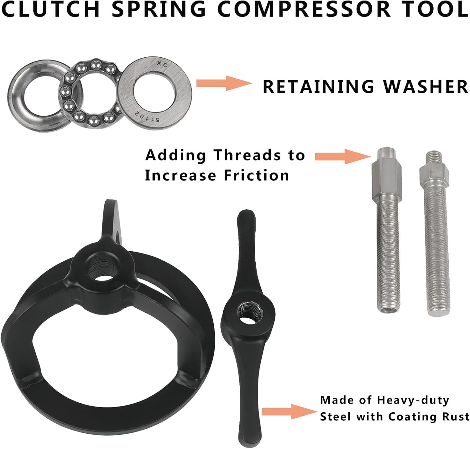 Worldmotop Clutch Spring Compressor Compression Tool compatible with Harley 1...
