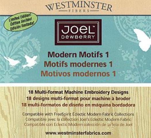 Joel Dewberry: Modern Motifs 1 Limited PC CD 18 Machine Embroidery Designs Quilt