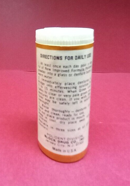 Vintage POLIDENT Denture POWDER 3 oz Professional Sample