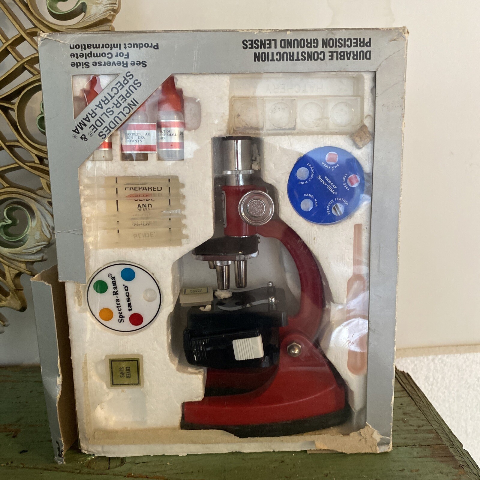 Vintage Tasco 750x to 750x Microscope set w/ Original Packaging and instruments