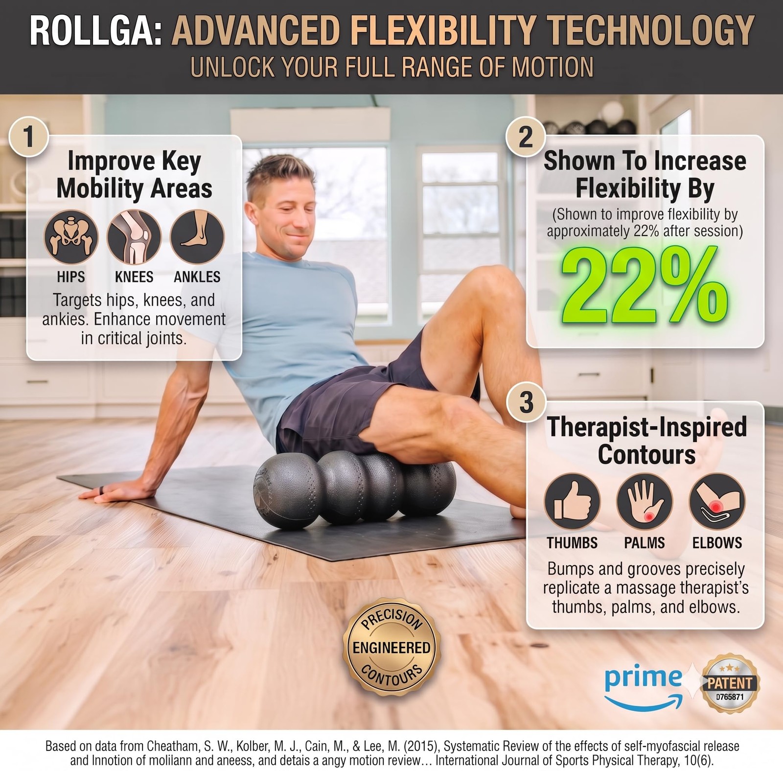 PRO - High Density Foam Roller for Exercise & Back Pain, 18 inches