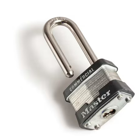 Master Lock 1Kalj Padlock, Keyed Alike, Long Shackle, Rectangular Steel Body,