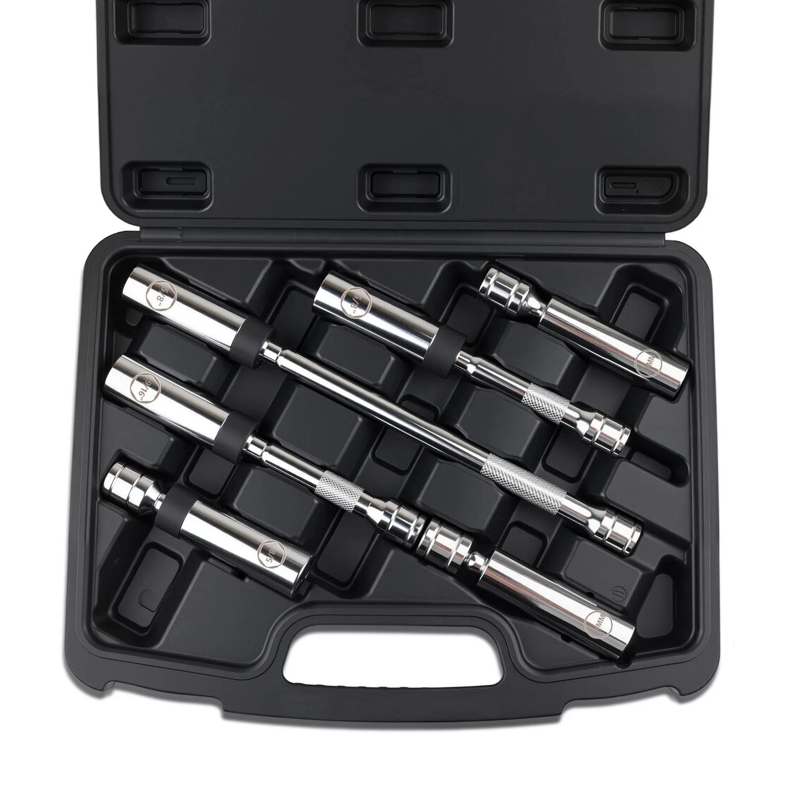Jiimee 6pcs 3/8" Drive Magnetic Swivel Spark Plug Socket Set, Include 9/16”,...