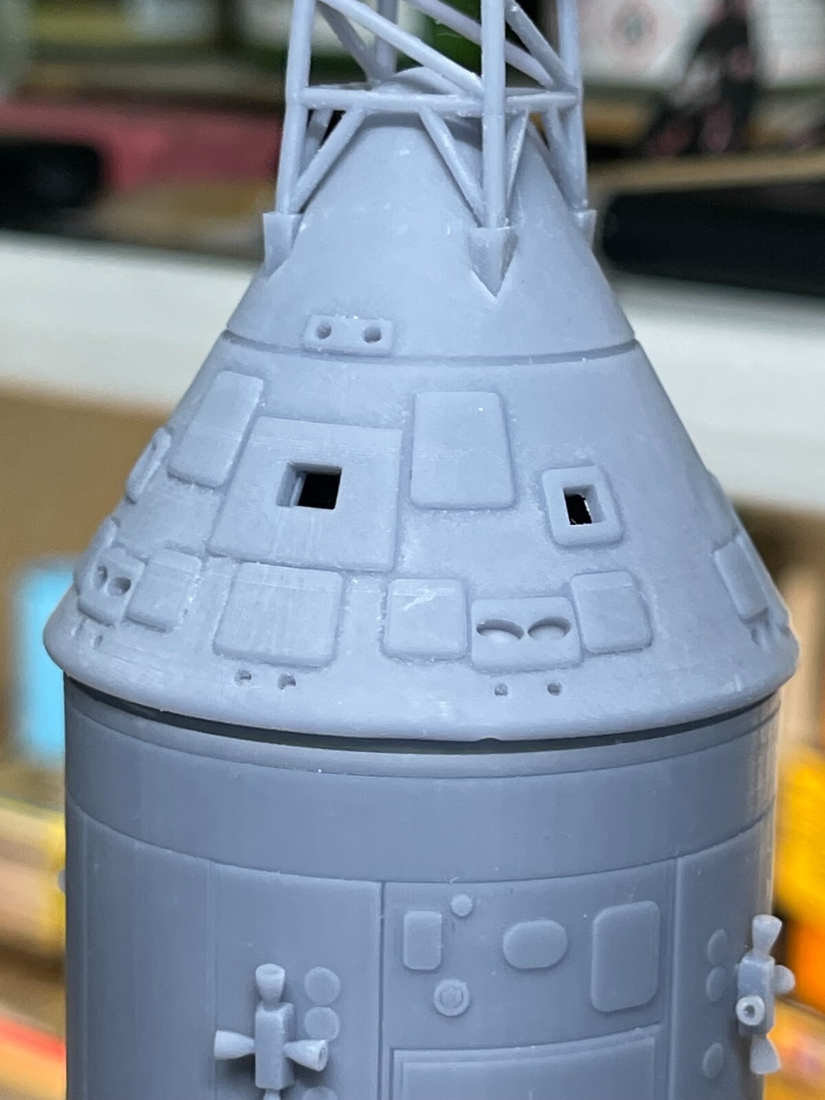 Highly detailed 1/96 scale Saturn V Command Module stack - 3D resin printed kit