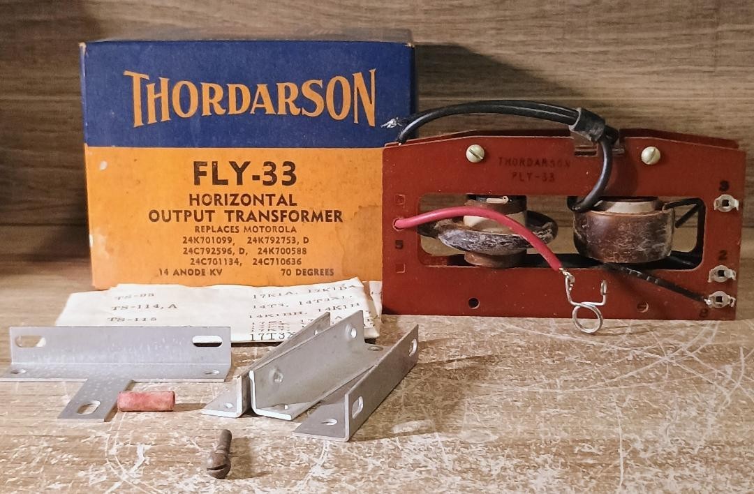 Vintage NOS Thordarson FLY-33 Horizontal Output Transformer 70 Degree