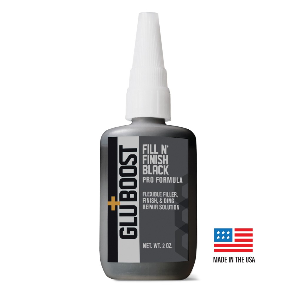 NEW - GluBoost Fill N' Finish BLACK Cyanoacrylate Adhesive 2 Ounces CA Glue