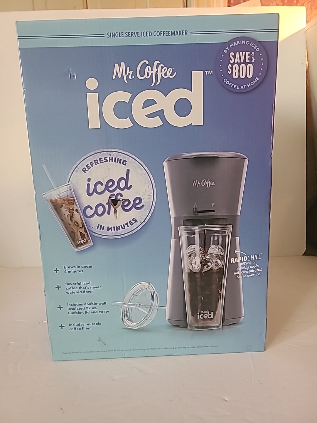 Mr. Coffee Iced Coffee Maker, Single Serve Machine with 22-Ounce Tumbler
