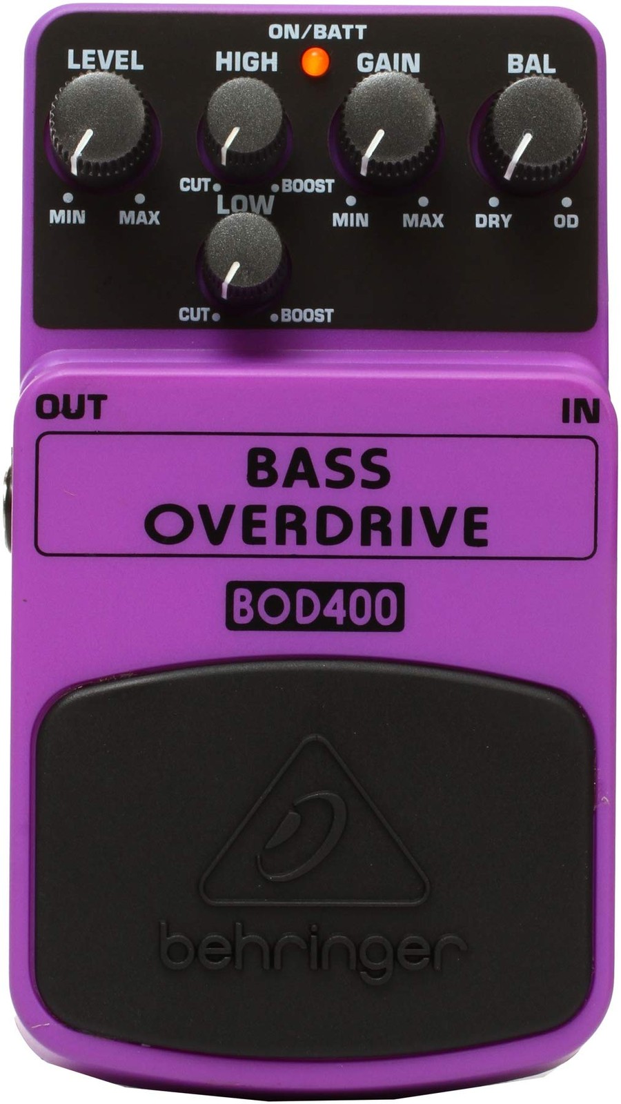 Purple Tube Sound Overdrive Effects Pedal with EQ and Gain Control