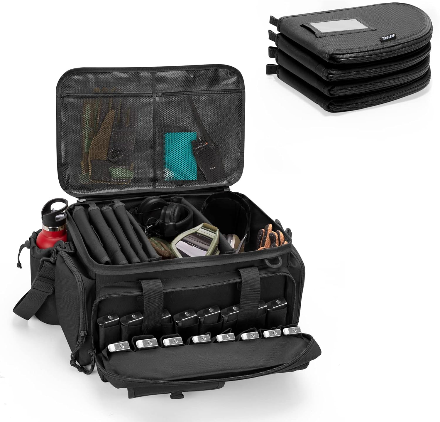 Tactical Pistol Range Bag with 4 Padded Cases for Secure Transport