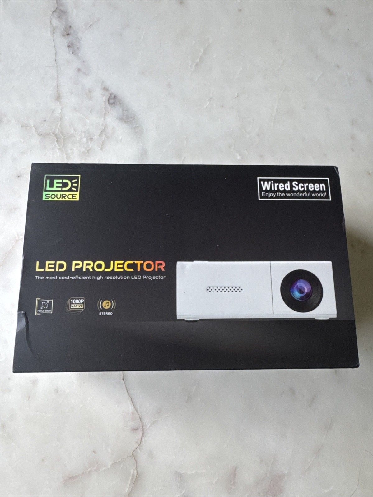 LED Source Mini Projector Wired TFT LCD 1920x1080 24-60” P5