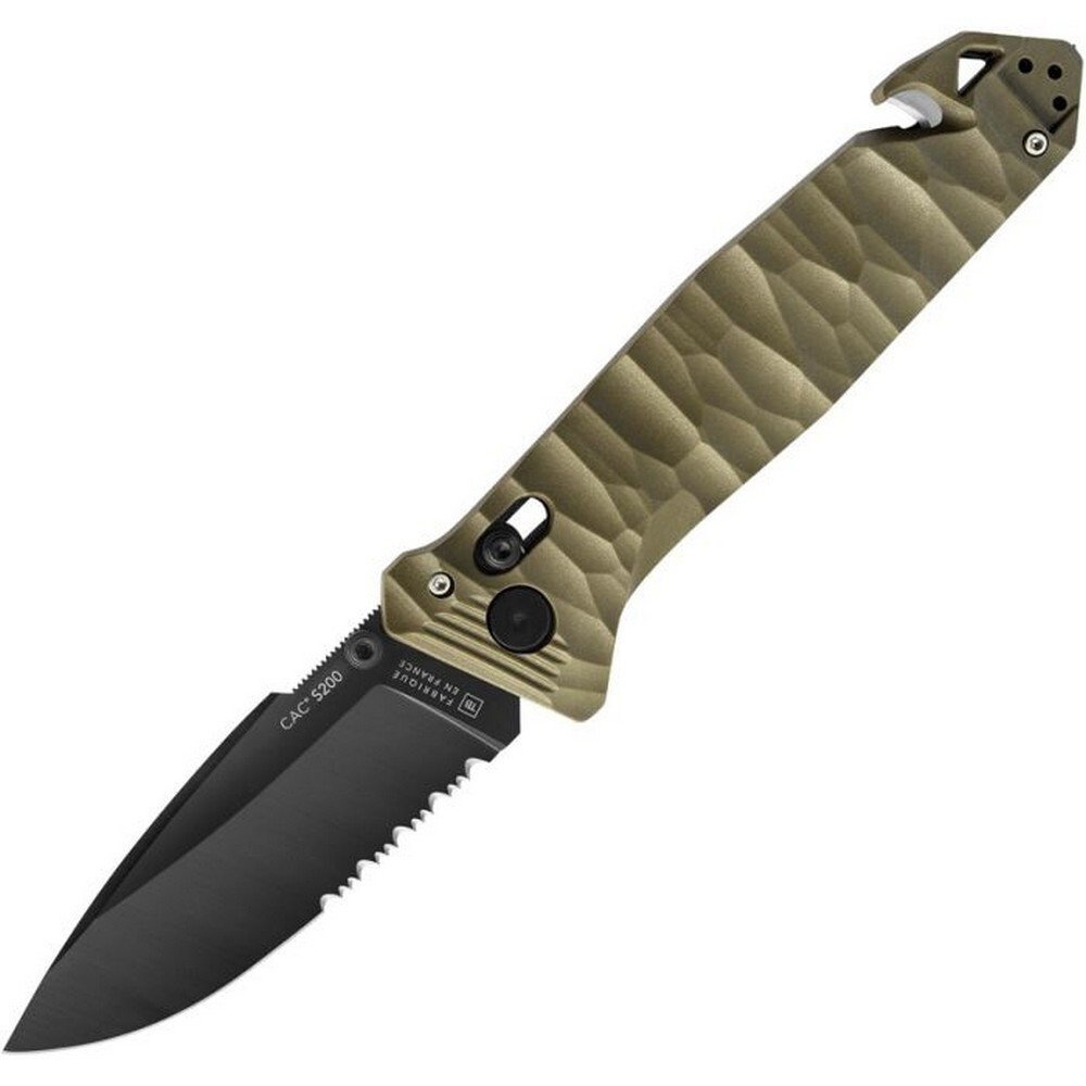 TB Outdoor CAC S200 Nitrox Steel Blade Green PA6 Handle Folding Knife - 11060053