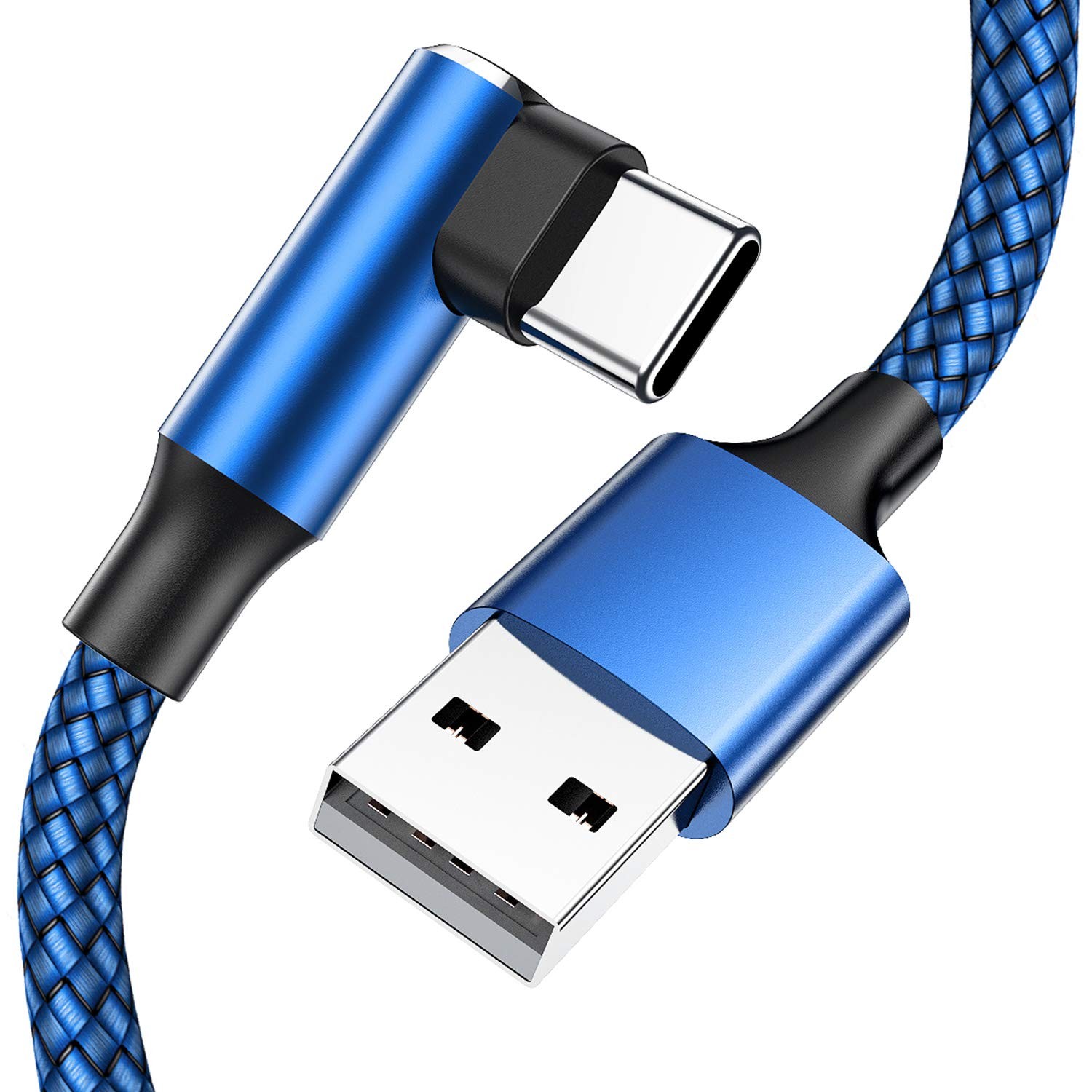USB C Cable 90 Degree Right Angle[2Pack 10FT], USB A to Type C Nylon Braided...