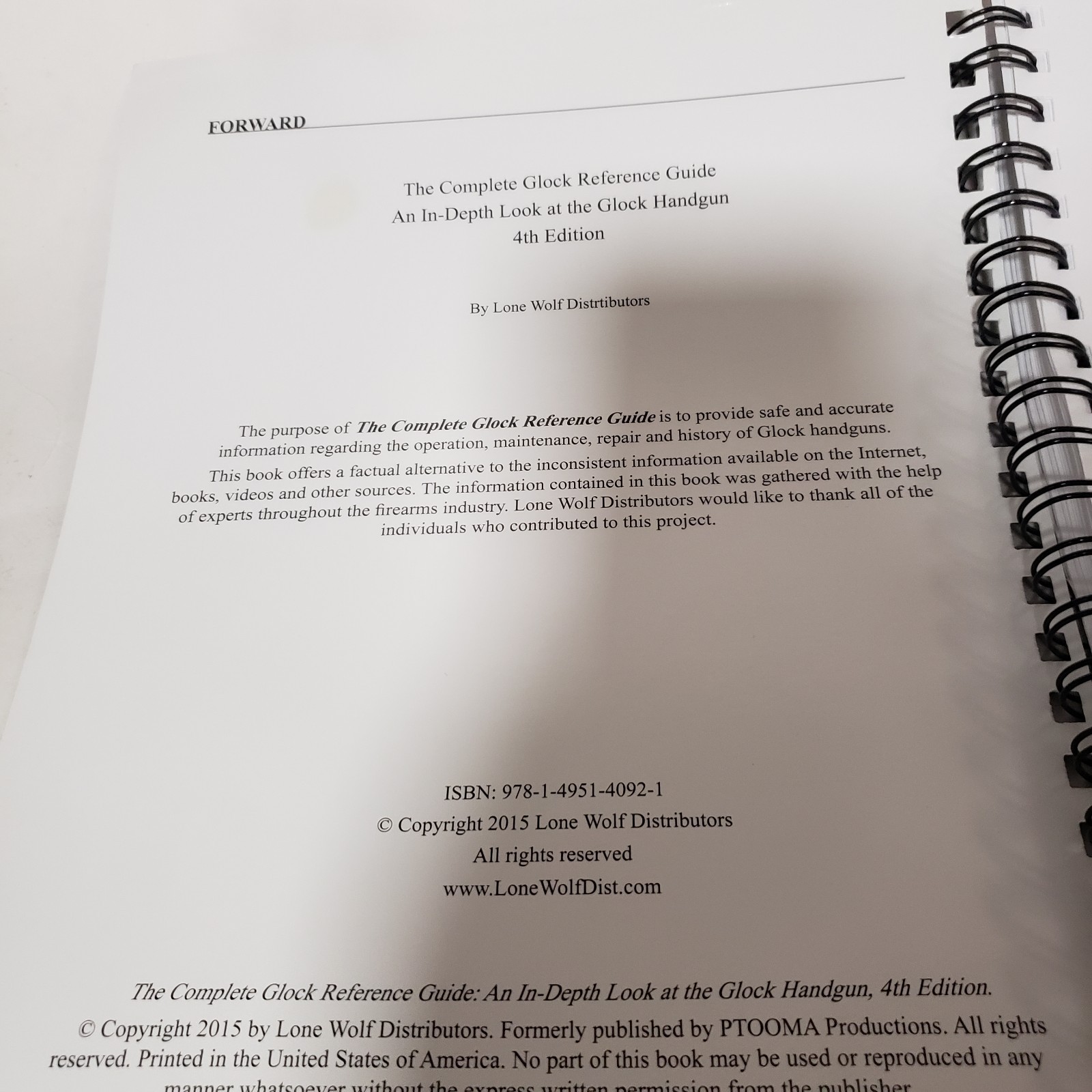 The Complete Glock Reference Guide 4th Edition LONE WOLF DISTRIBUTORS
