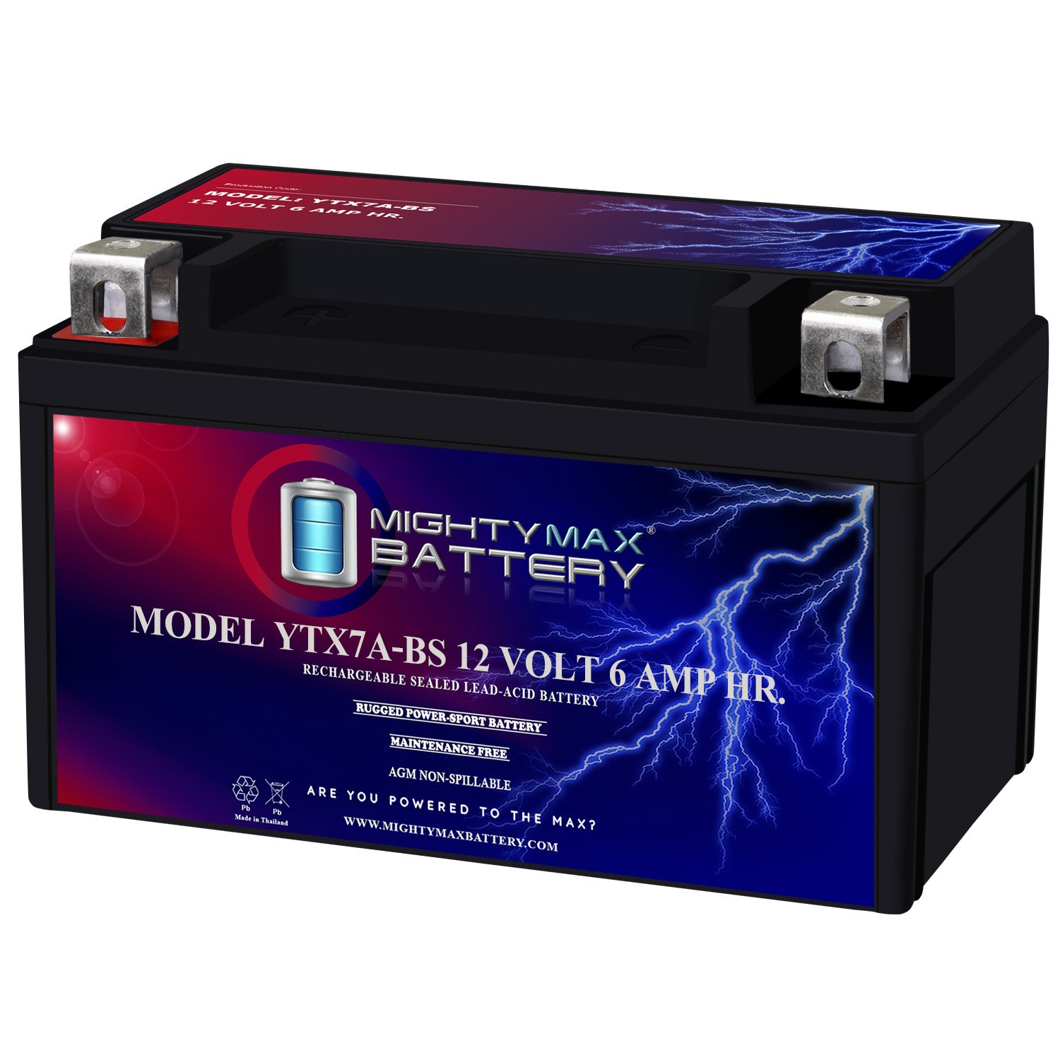 Mighty Max YTX7A-BS Battery Replacement for Tao Tao 125CC Scooter Moped 2009