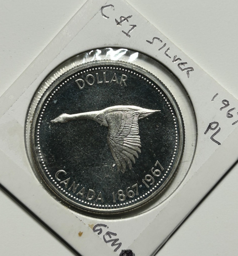 1967 Canada Dollar MS PL Gem Mint State Prooflike 80% Uncirculated Silver Proof