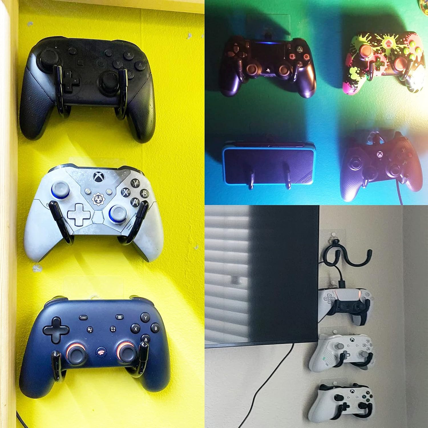 Universal Adhesive Game Controller Organizer Wall Mount and Clip for Xbox One