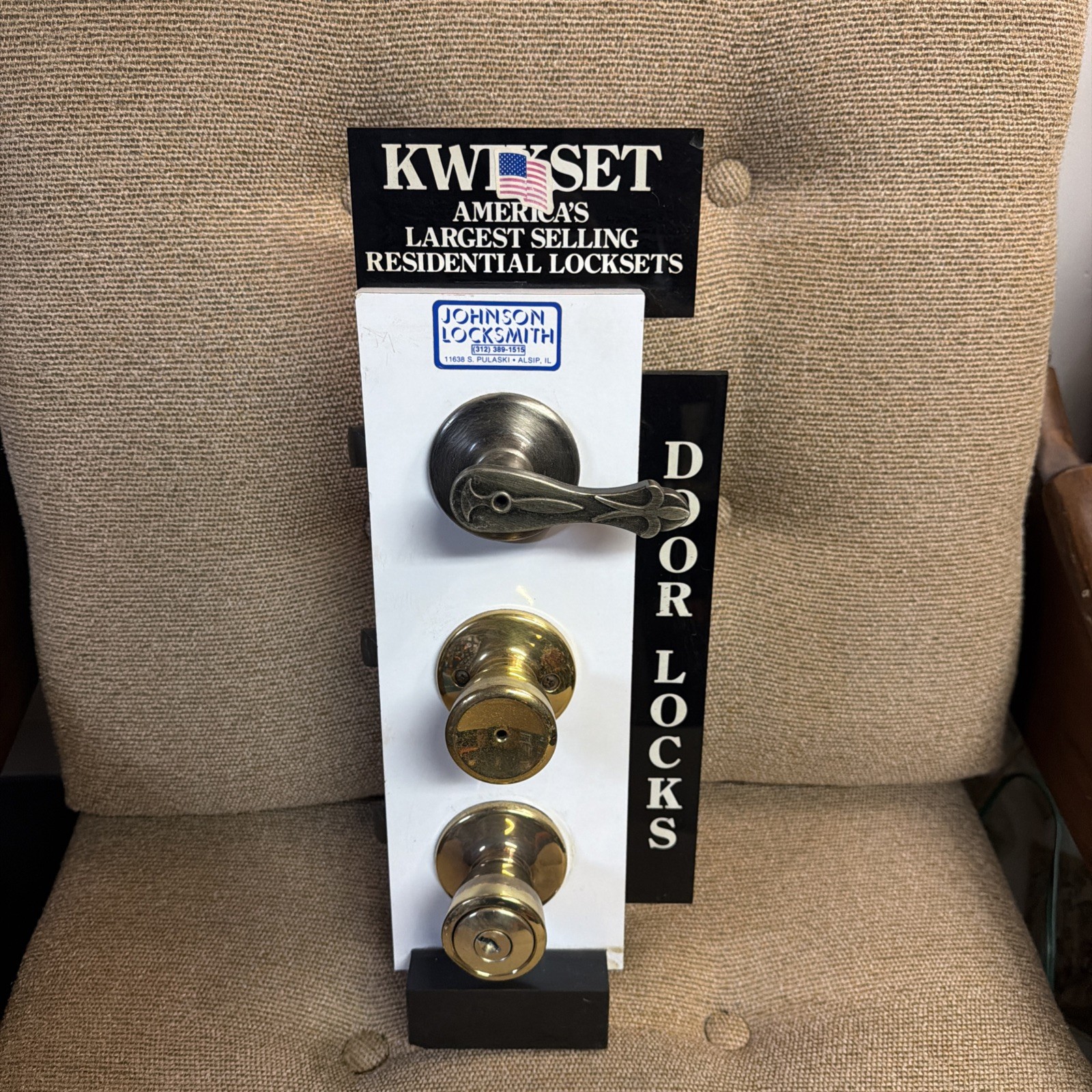 Rare Kwikset Door Handle & Lock Set Counter Display