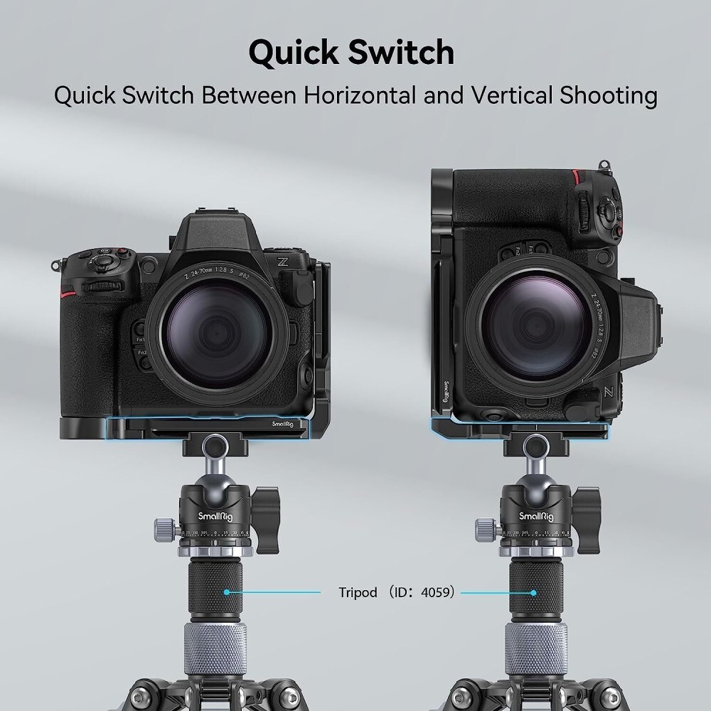 SmallRig Z 8 L-Bracket for Nikon Camera Quick Release L-Shape Mount Plate -3942