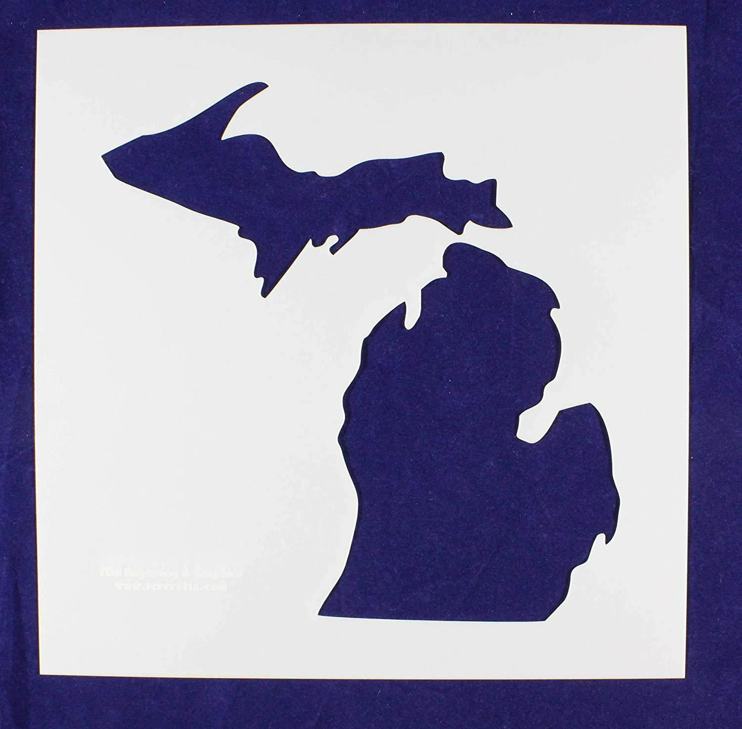 State of Michigan Stencil-Mylar 14 Mil -12" X 12" - Painting /Crafts/ Templates