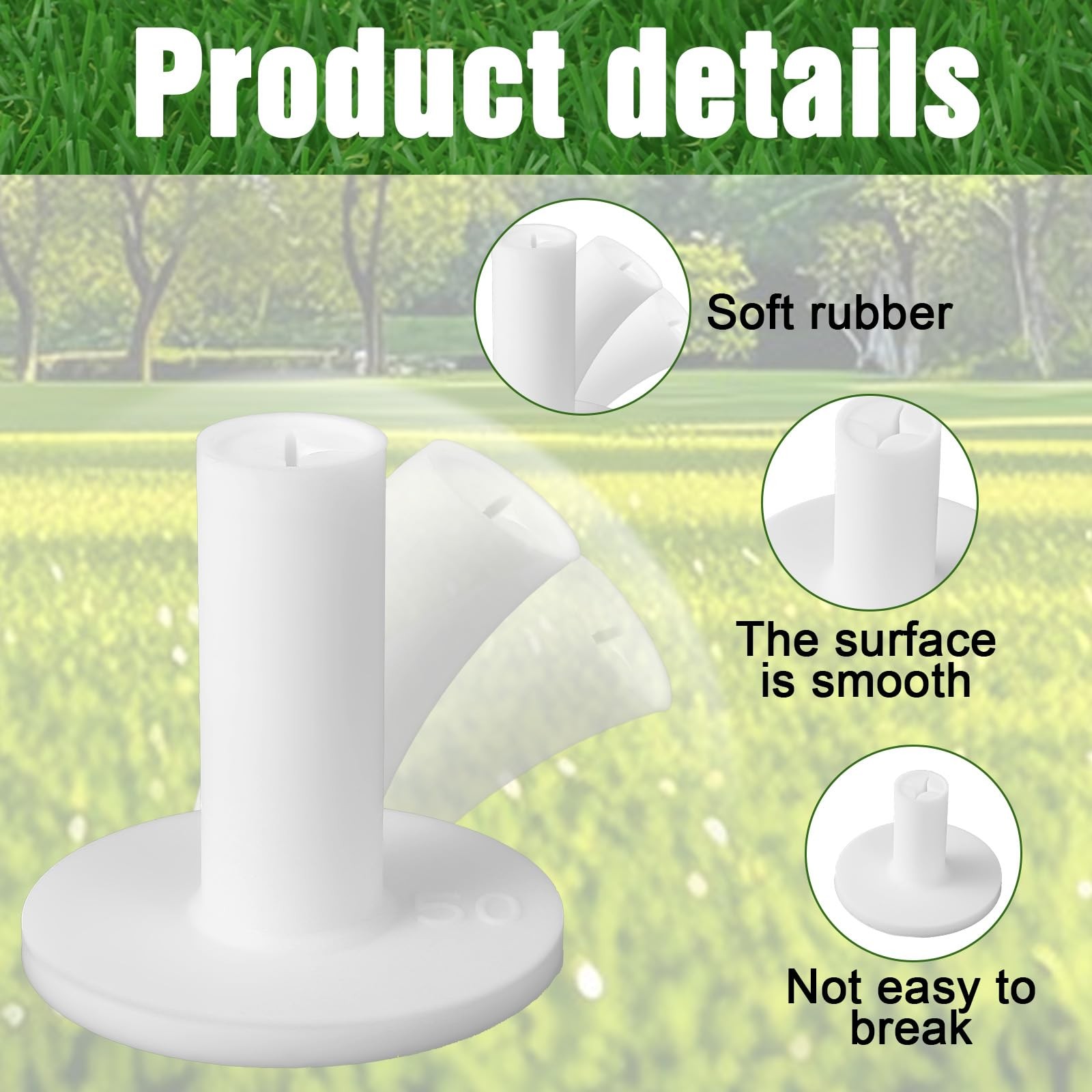 Rubber Tees for Golf Mats, 5 Pack Golf Mat Simulator Tees for Driving Range &...