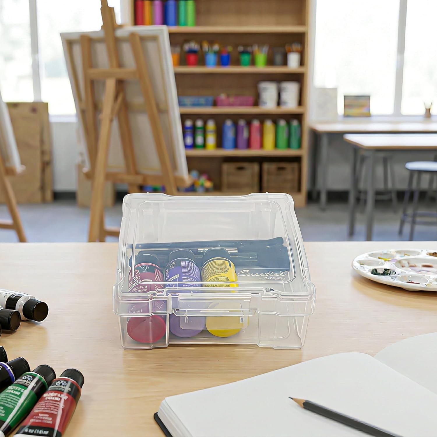 Effortless Organization: ClearView 6" x 6" Stackable Art Supply Storage Box