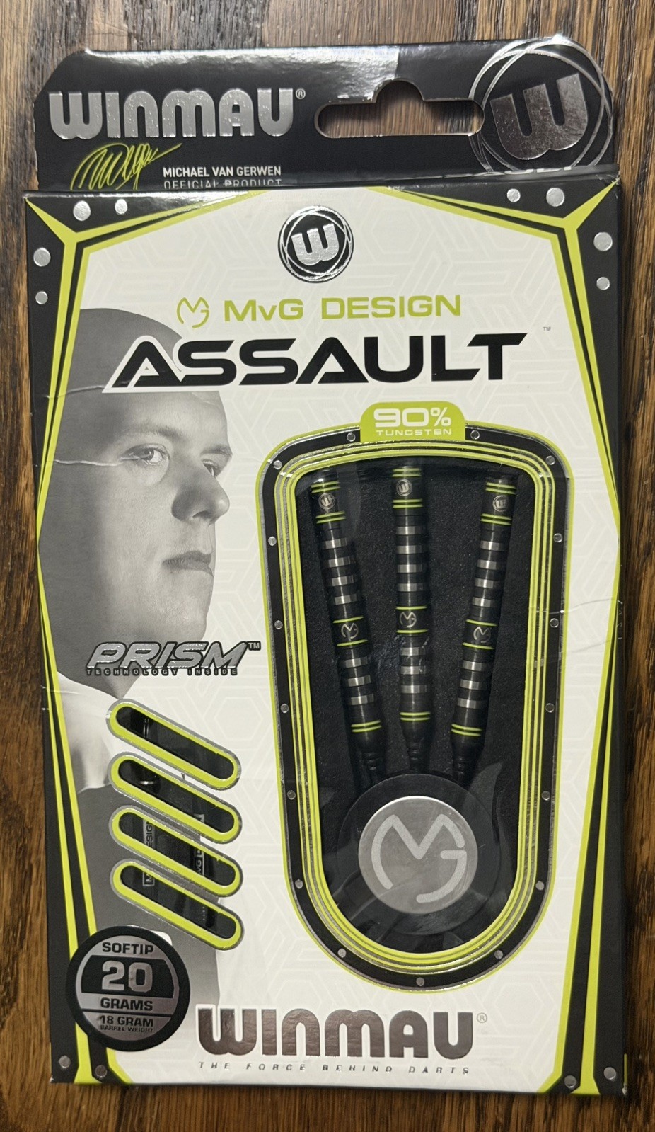 WINMAU MVG ASSAULT 90% TUNGSTEN 20 GRAM SOFT TIP DARTS 2446.20