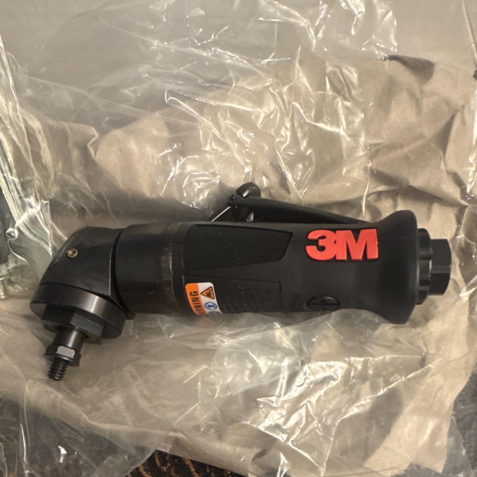 3M Disc Sander 28341 Pneumatic 1/4 in Chuck Horizontal Spindle 20,000 RPM