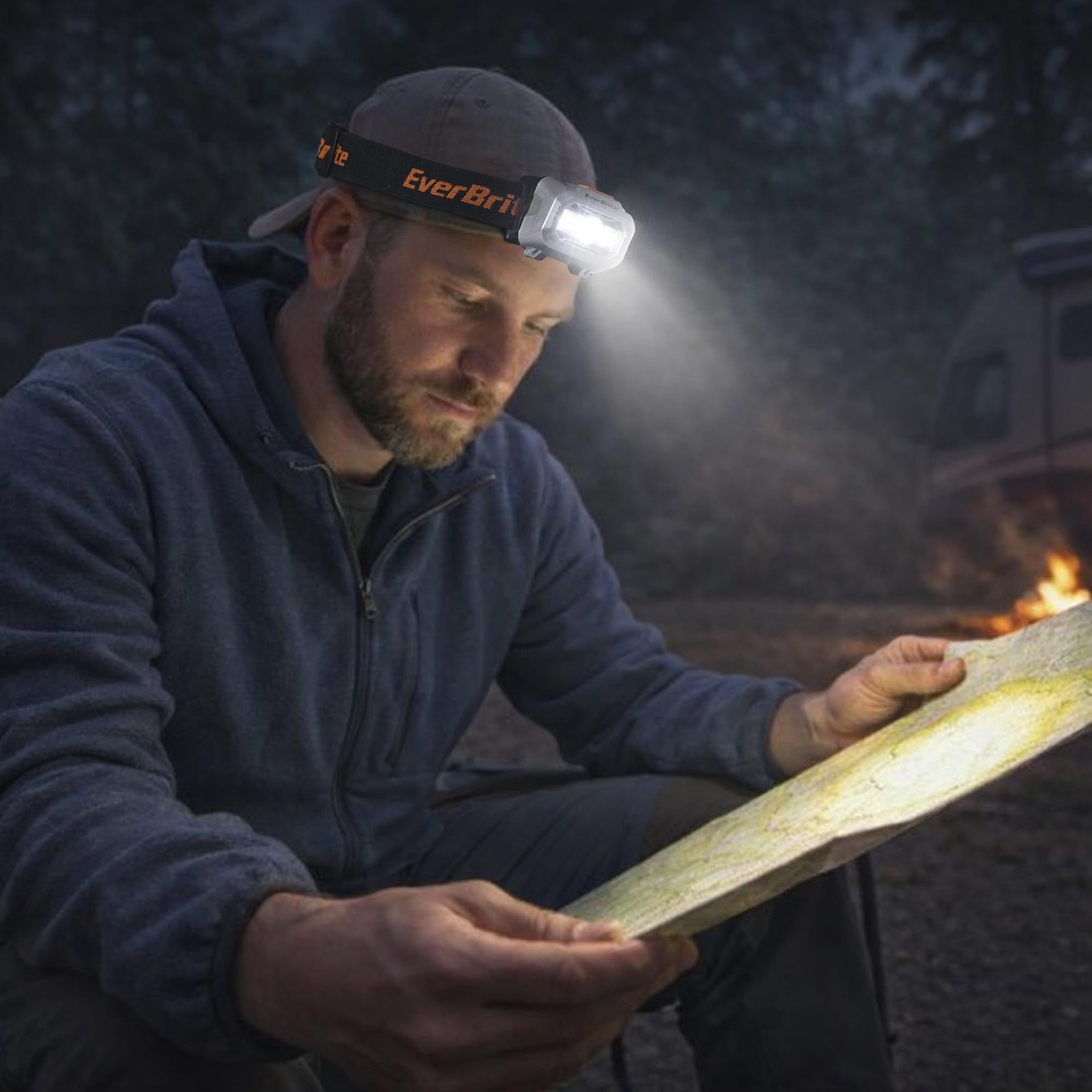 EverBrite LED Headlamp, 4 Lighting Modes, Pivoting Head with Small, Black