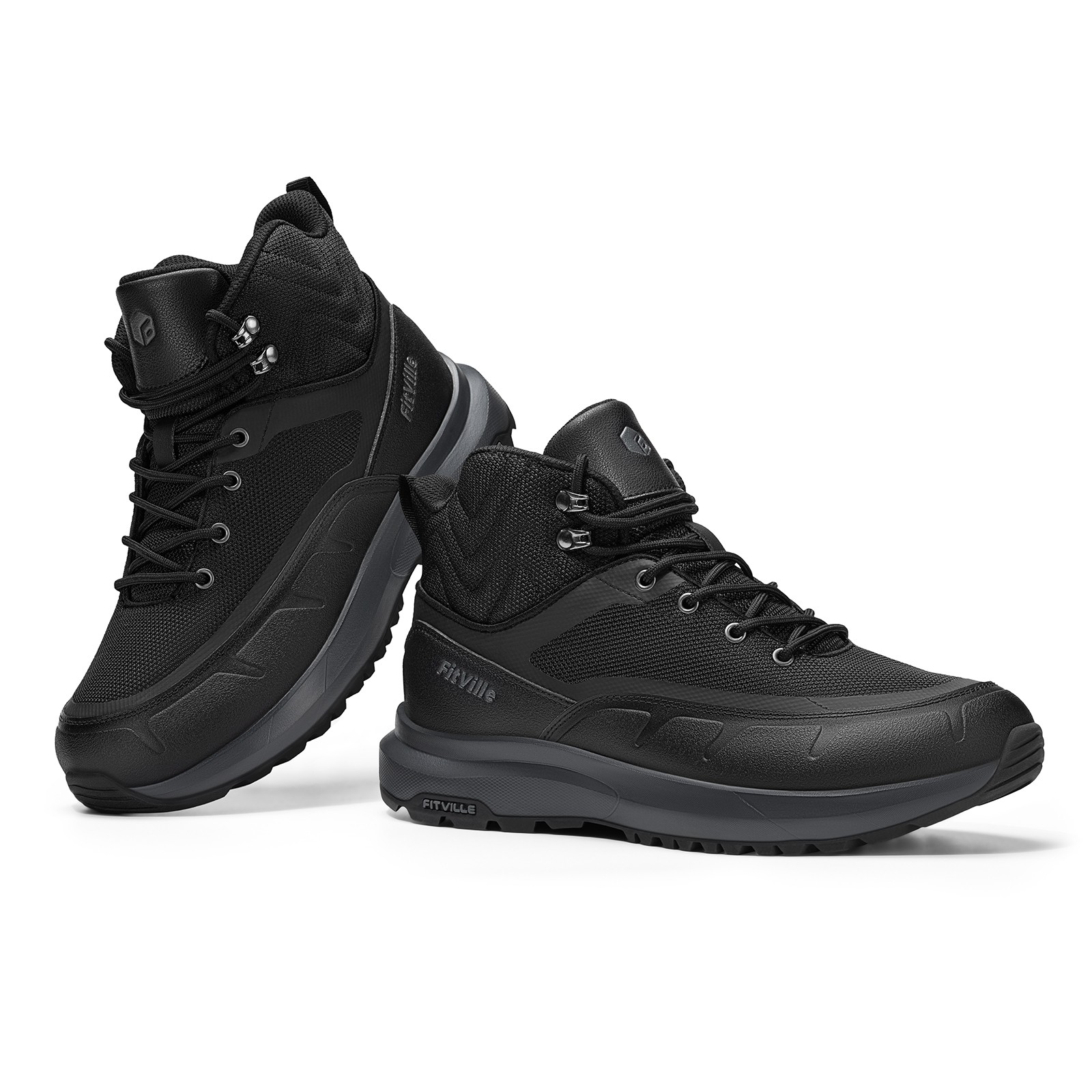 FitVille Mens Extra Wide Walking Hiking Boots Outdoor Trekking Trails Sneakers