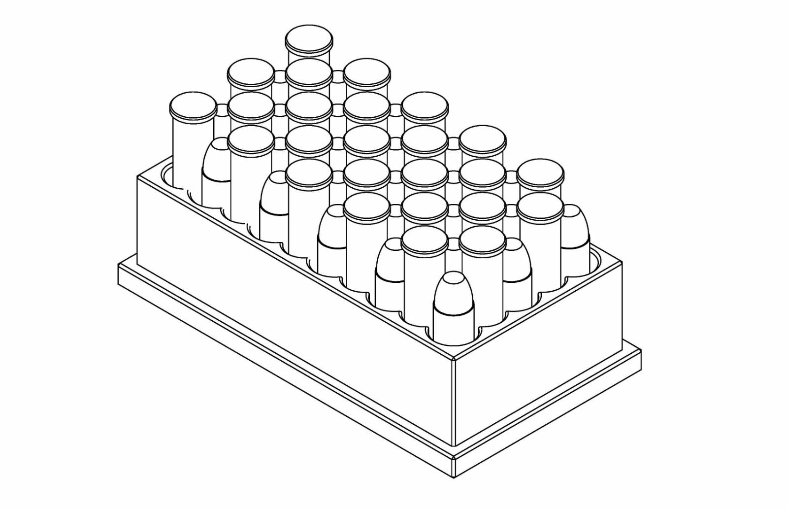 REPACKBOX Fast Loading Tray: 45 LC for FILLING REPACKBOX Ammo Boxes