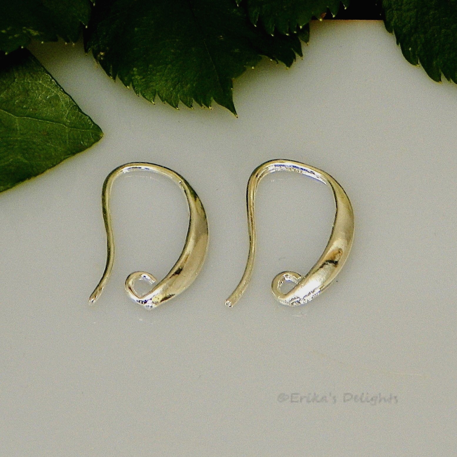 Rhodium Silver Plated Earwires 19x13mm 1 Pair (#RHP-L3-45)