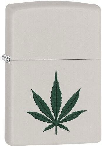 Zippo Manufacturing Leaf Lighter - White & Green Matte, New in Box