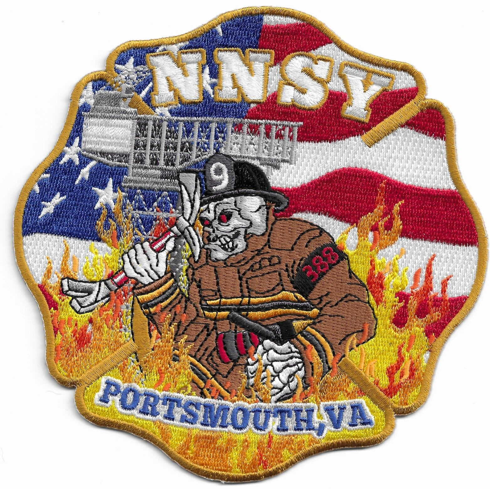 NAVY - Norfolk Naval Ship Yard, Fire Dept., VA (5" x 5" size) fire patch