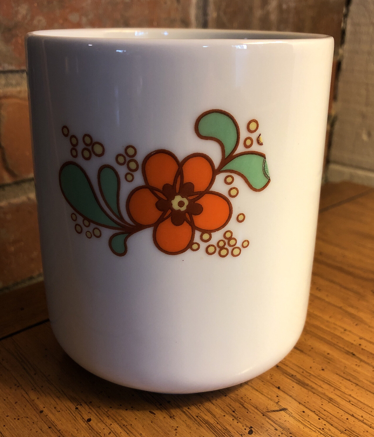 Kahla Porcelain Planter Orange Flower Made In GDR