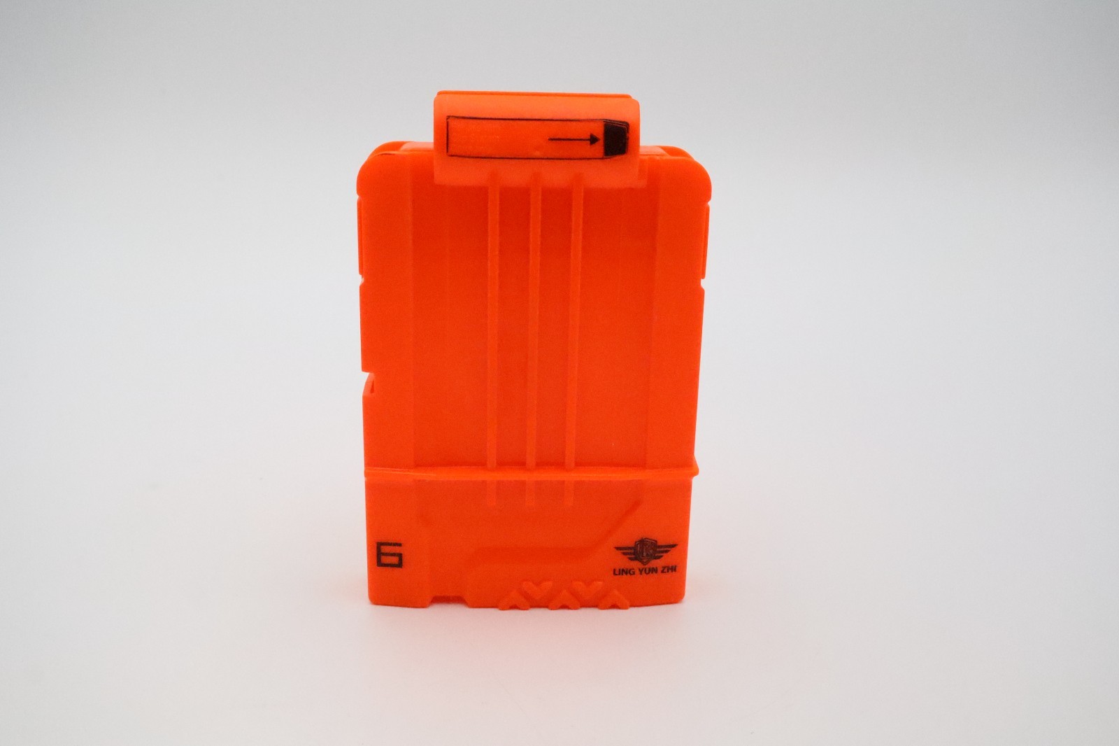 6 Round Nerf Compatible Orange Magazine Clip Replacement Dart Blaster Accessory