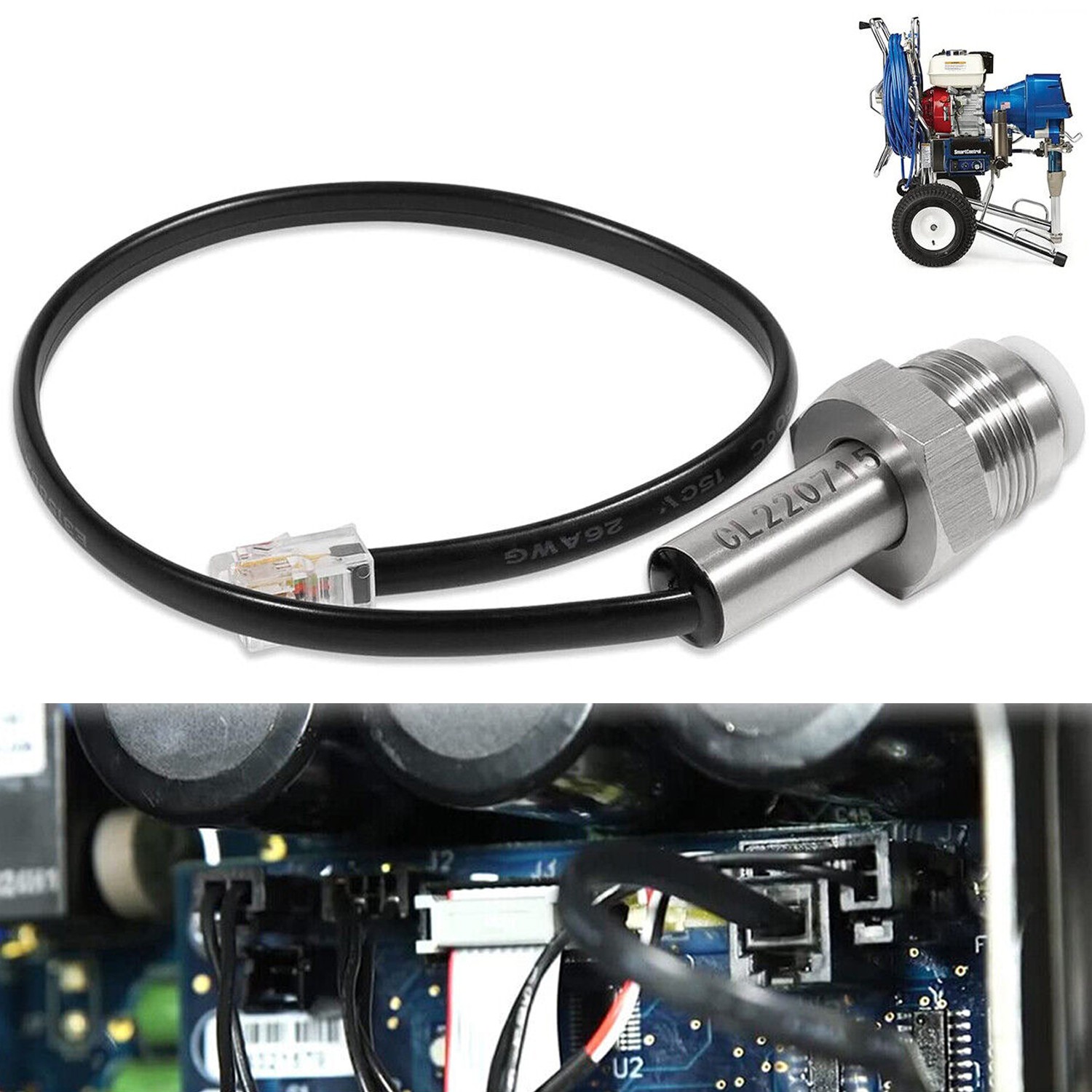 Pressure Transducer Sensor 243222 For Airless Paint Sprayers 390 395 495